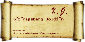 Königsberg Jolán névjegykártya